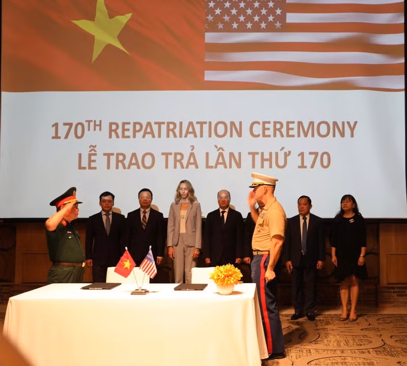 The 170th repatriation ceremony in the central city of Da Nang on July 25 (Photo: VNA)