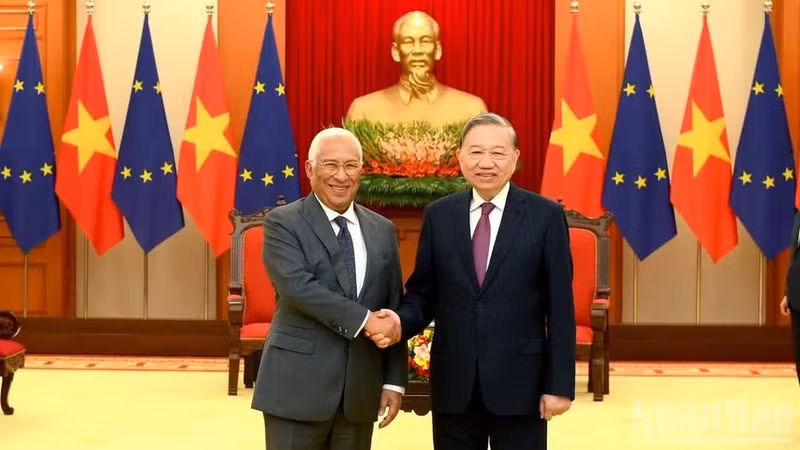 General Secretary To Lam receives European Council President Antonio Costa at the Party Central Committee Headquarters on the afternoon of January 29, 2026. (Photo: DANG KHOA)