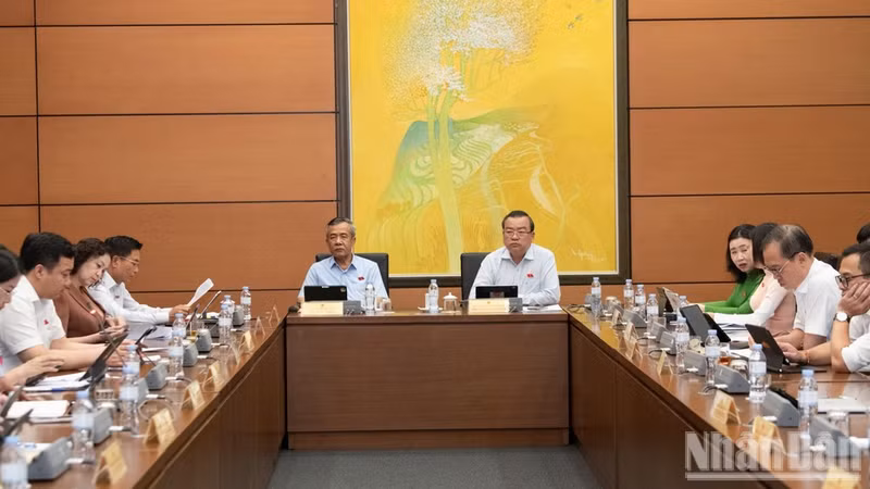 The National Assembly discusses in groups on August 19. (Photo: THUY NGUYEN)