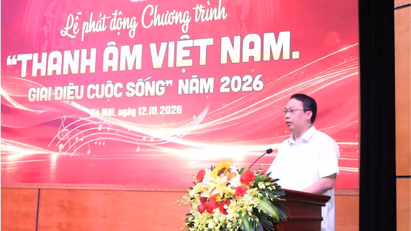 Deputy Minister of Culture, Sports and Tourism Nguyen Huy Dung speaks at the event. (Photo: TRAN HUAN)