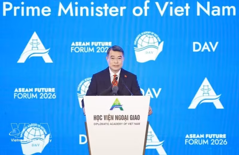 Vietnamese Prime Minister Le Minh Hung addresses the opening of the ASEAN Future Forum (AFF) 2026 in Ha Noi on June 9 (Photo: VNA)