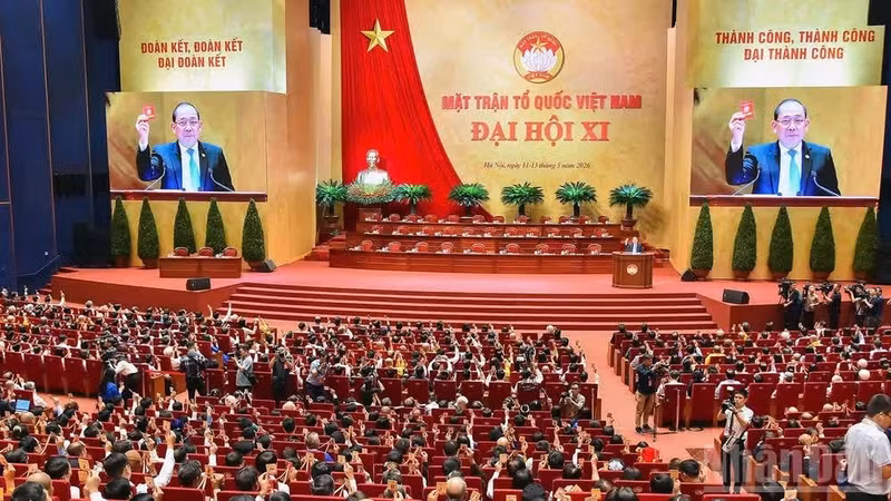 An overview of the preparatory session of the 11th National Congress of the Viet Nam Fatherland Front. (Photo: Nhan Dan Newspaper)