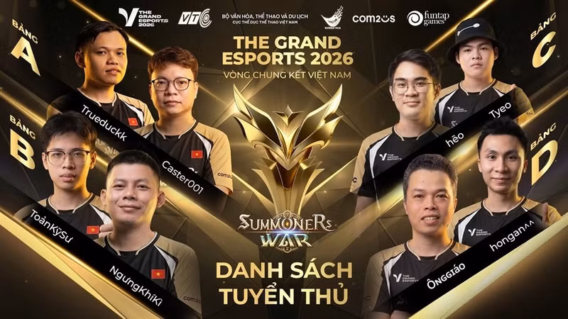 Vietnamese players will compete at the Esports Grand Championship 2026 this July. (Photo: Sports Authority of Viet Nam)