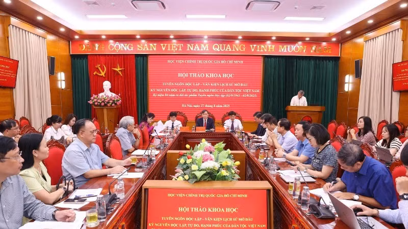 Overview of the scientific seminar “Declaration of Independence – Historical Document Opening the Era of Independence, Freedom, and Happiness of the Vietnamese Nation”. (Photo: NDO)