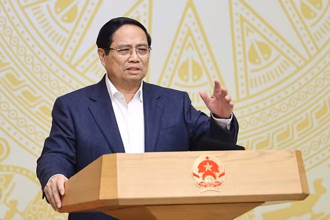 Prime Minister Pham Minh Chinh addresses the first meeting of the National Steering Committee on Data on January 12. (Photo: VNA)