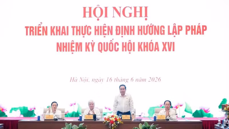 NA Chairman Tran Thanh Man speaks at the conference (Photo: nhandan.vn)