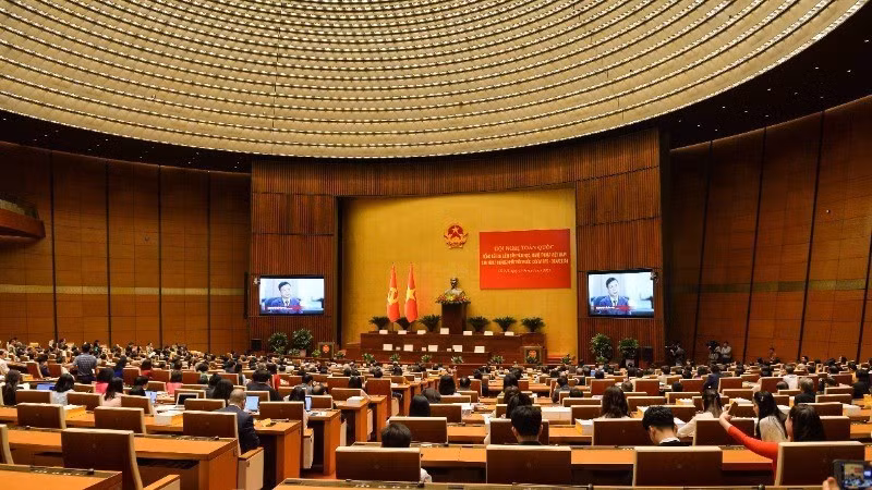Overview of the national conference reviewing 50 years of Vietnamese literature and arts since national reunification. (Photo: MAI LU)