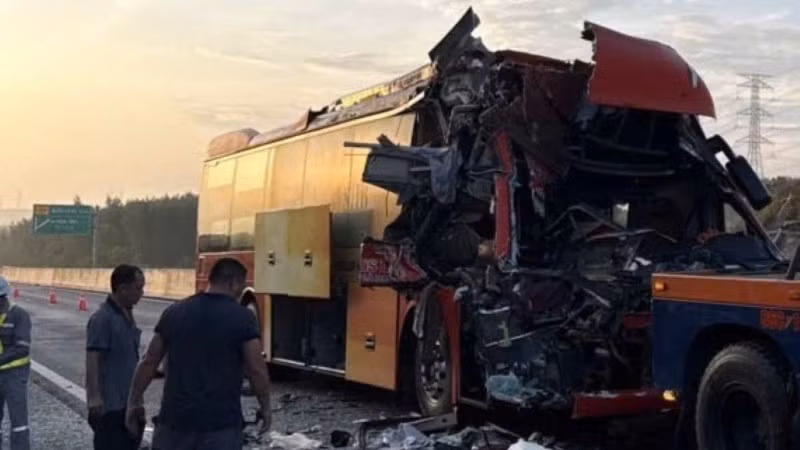 A traffic accident on the Phan Thiet - Dau Giay Expressway (Photo: NDO)