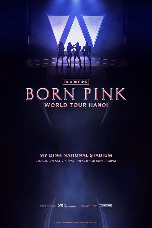 The poster for the Blackpink's Born Pink world tour in Hanoi. (Photo courtesy of Blackpink)