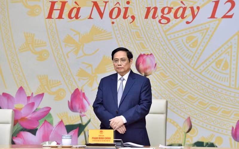 PM Pham Minh Chinh speaks at the meeting. (Photo: NDO/Tran Hai)