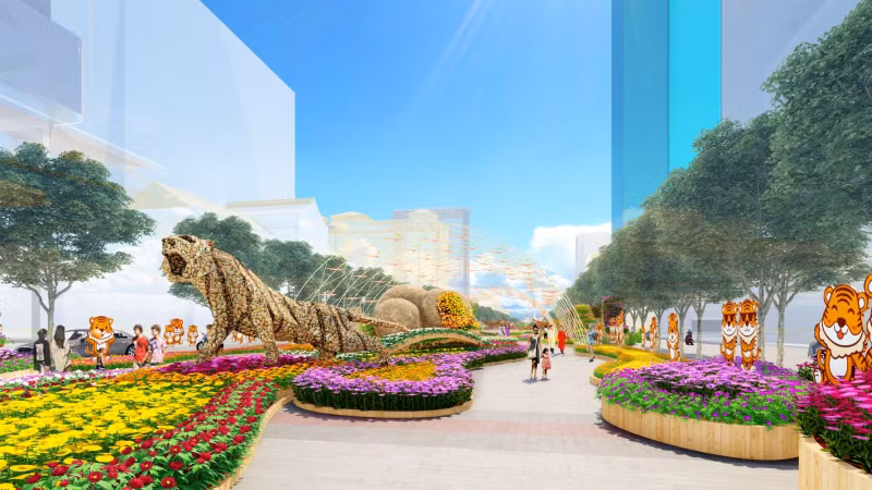 It is expected that Nguyen Hue Flower Street will be open from 19:00 on January 29, 2022 until 17:00 on February 4, 2022 during the Lunar New Year holiday.