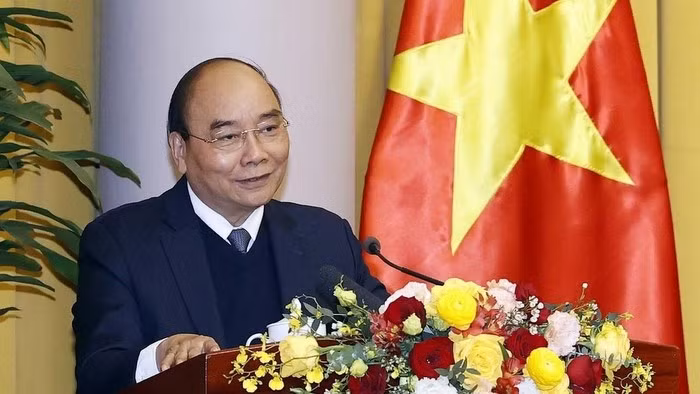 President Nguyen Xuan Phuc speaks at the conference. (Photo: VNA)