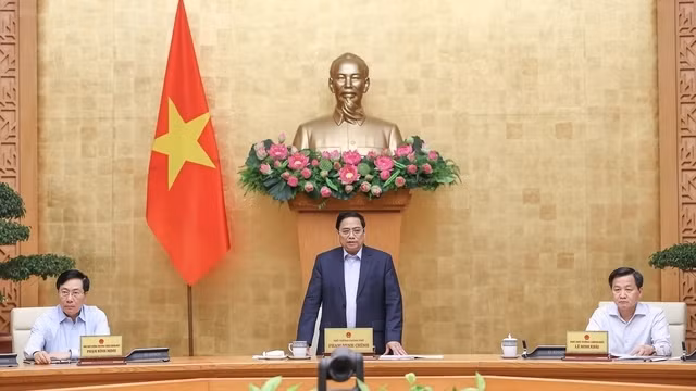 Prime Minister Pham Minh Chinh speaking at the meeting (Photo: VGP)