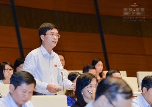 Deputy Hoang Quang Ham of Phu Tho province comments on the draft law.