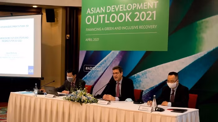 At the launch of the Asian Development Outlook (ADO) report.