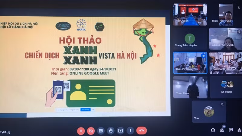 The seminar was held in online form, attracting the participation of many people working in the field of tourism. (Photo: Trang Anh)