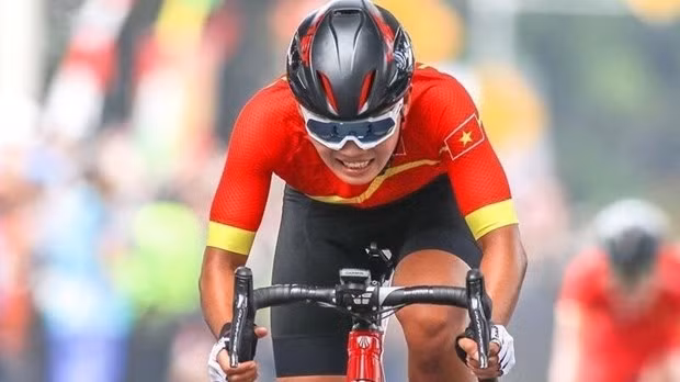 Vietnamese cyclist Nguyen Thi That (Photo: webthethao.vn)
