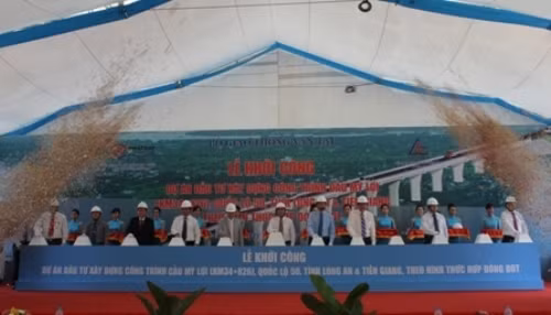 At the ground-breaking ceremony (Source: giaothongvantai.com.vn)