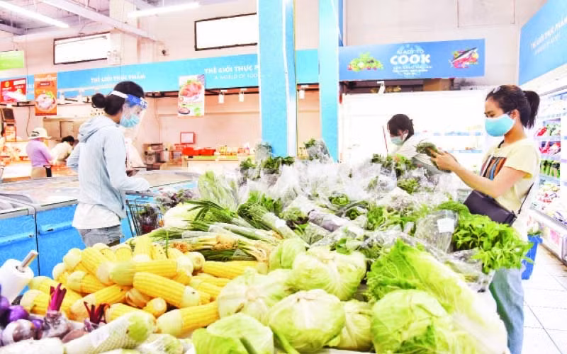 An area selling agricultural products at BRG supermarket in Hanoi.