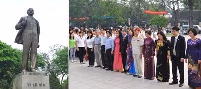 Hanoi officials pay tribute to Lenin. (Image: hanoimoi.com.vn)