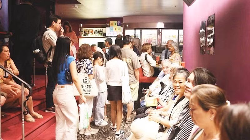 Audiences line up to watch the film