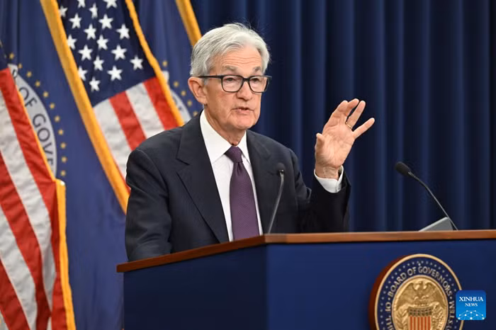 U.S. Federal Reserve Chair Jerome Powell attends a press conference in Washington, D.C., the United States, on April 29, 2026. The U.S. Federal Reserve on Wednesday decided to maintain its target range for the federal funds rate unchanged at 3.5-3.75 percent as high energy prices added inflation pressures. (Xinhua)