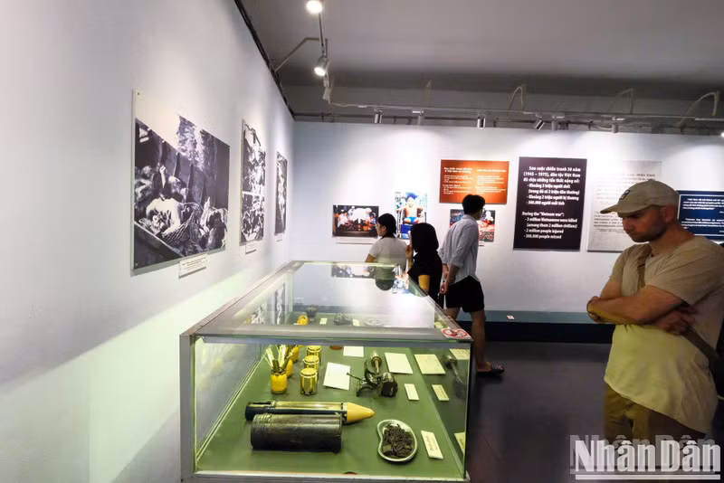 Visitors view exhibits at the museum.