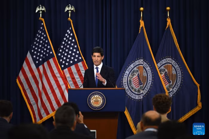 U.S. Federal Reserve Chair Kevin Warsh attends a press conference in Washington, D.C., the United States, Sept. 16, 2026. The U.S. Federal Reserve on Wednesday raised its target federal funds rate by 25 basis points to a range of 3.75 percent to 4 percent to address persistent inflation, marking its first interest rate hike since July 2023. (Xinhua)