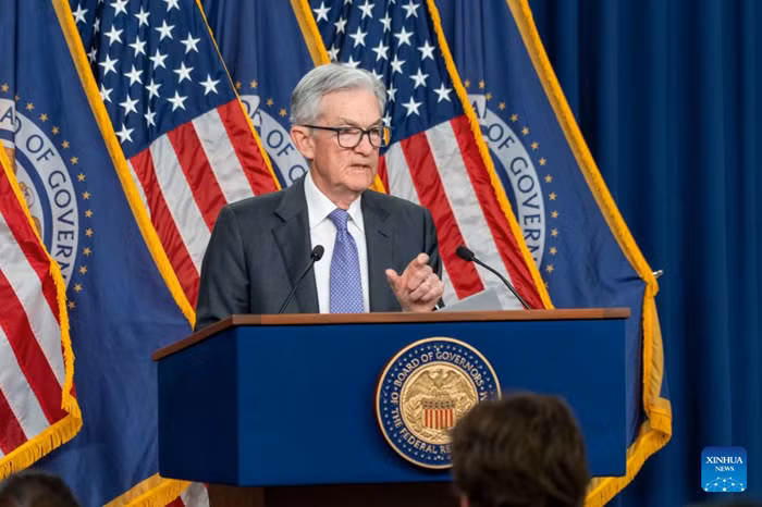 U.S. Federal Reserve Chair Jerome Powell attends a press conference in Washington, D.C., the United States, Dec. 10, 2025. The U.S. Federal Reserve on Wednesday decided to lower the target range for the federal funds interest rate by 25 basis points to 3.5 to 3.75 percent, marking its third rate cut this year. (Photo: Xinhua)