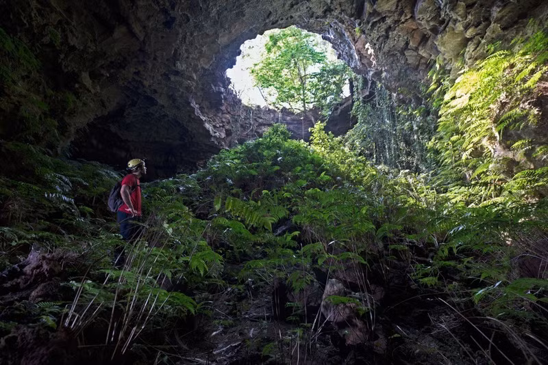 The entrance to volcanic cave C7, Dak Nong Geopark. (Photo published by VNA)