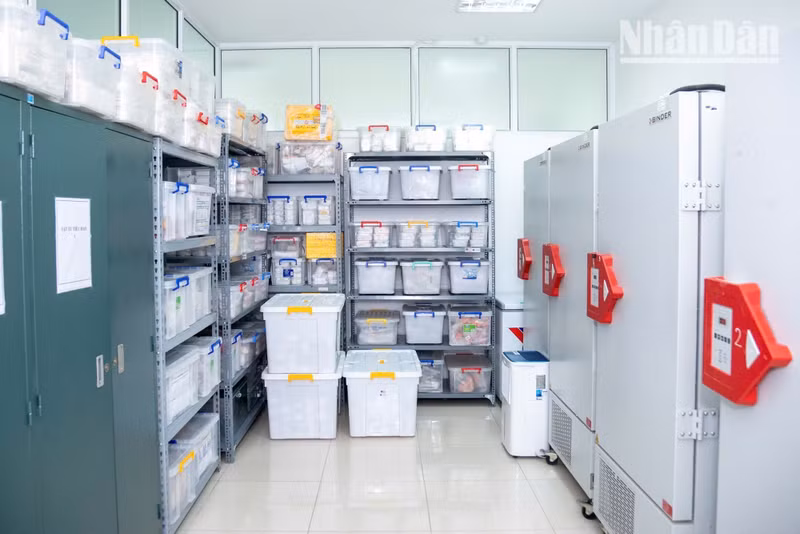 A specially designed storage room, where more than 10,000 samples of fallen soldier remains that have been recovered from cemeteries across the country are kept under strict preservation conditions.
