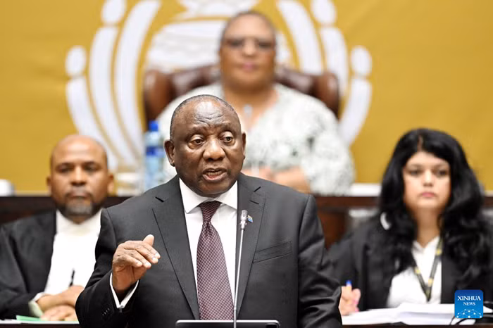 South African President Cyril Ramaphosa speaks during a question-and-answer session in the National Assembly in Cape Town, South Africa, Nov. 6, 2025. Ramaphosa said on Thursday that the upcoming Group of 20 (G20) Leaders' Summit is expected to take concrete steps to reform the global financial system while addressing the deepening divide of global wealth and income inequality. (Photo: Xinhua)