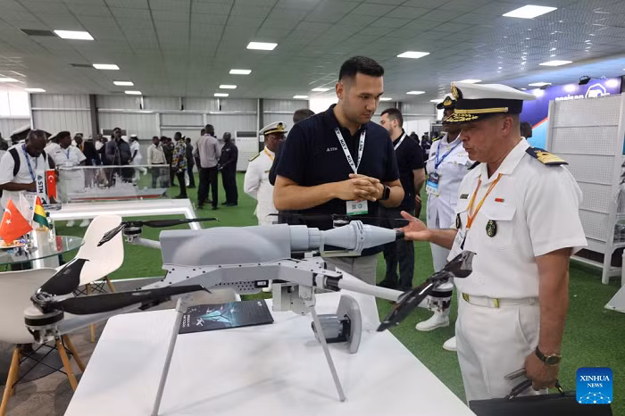 Visitors are seen during the 4th Annual International Maritime Defense Exhibition and Conference (IMDEC) in Accra, Ghana, on July 8, 2025. The IMDEC 2025, hosted under the patronage of the Ghana Navy, plays a critical role in augmenting maritime defense initiatives in the Gulf of Guinea and across the African continent. (Photo: Xinhua)