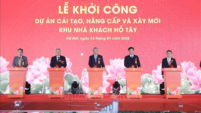 Party chief launches project to build, upgrade West Lake Guesthouse Complex