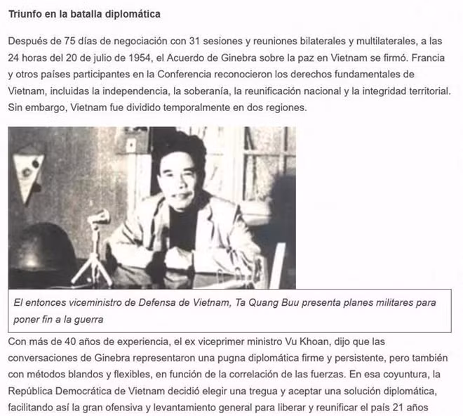 A screenshot of the article. (Photo: VNA)