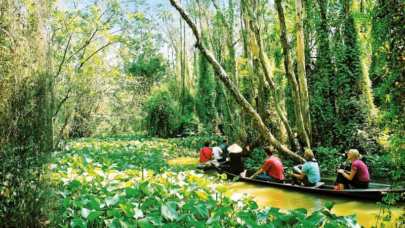Experiencing Dong Thap Muoi Wetland Conservation Area in Long An Province. (Photo: Lan Phuong)