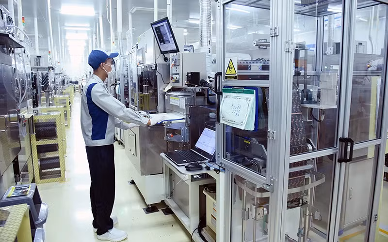 Electronic circuit board production at Nippon Mektion Factory of Mektec Manufacturing Vietnam Co., Ltd. (Thang Long II Industrial Park, Hung Yen).