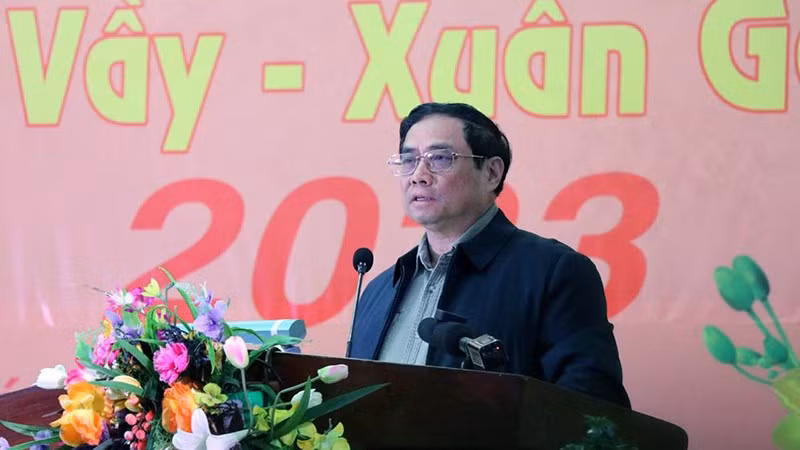 Prime Minister Pham Minh Chinh speaks at the event.