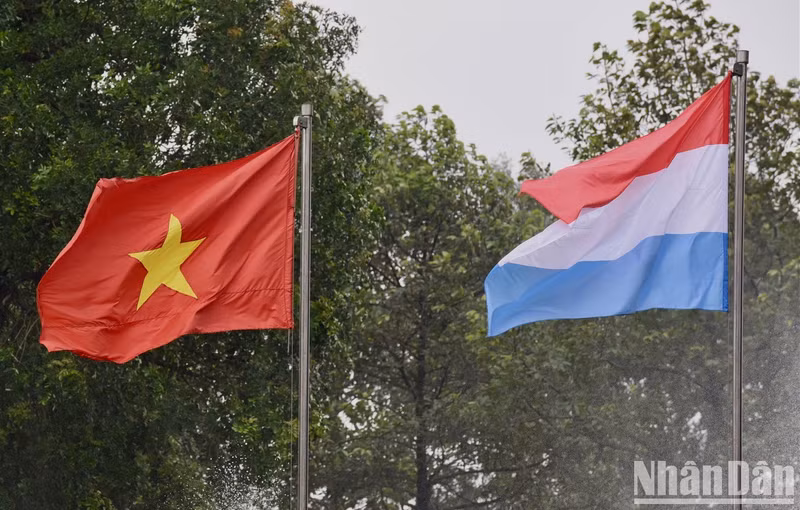 National flags of two countries. National flags of two countries.