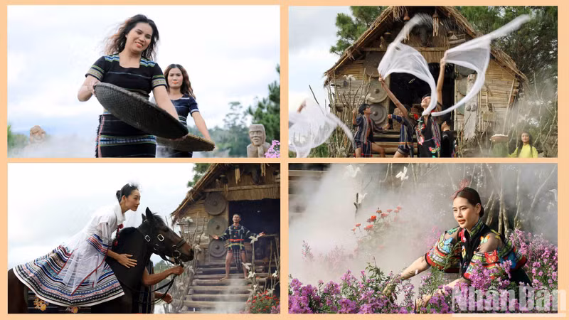 At the show, people and tourists can immerse themselves in the exhibition space of Central Highlands Paradise, with traditional houses of ethnic minorities in the Central Highlands, and nearly 6,000 cultural artefacts of collector Dang Minh Tam (Da Lat City).