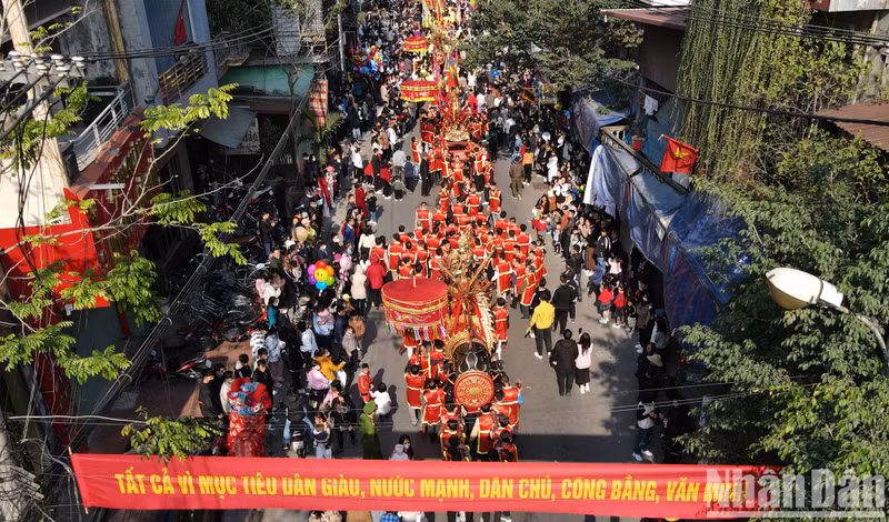 It took the Dong Ky villagers two months to prepare for the procession.