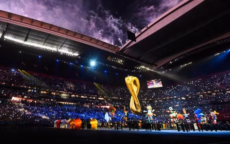 At the opening ceremony of the 2022 FIFA World Cup