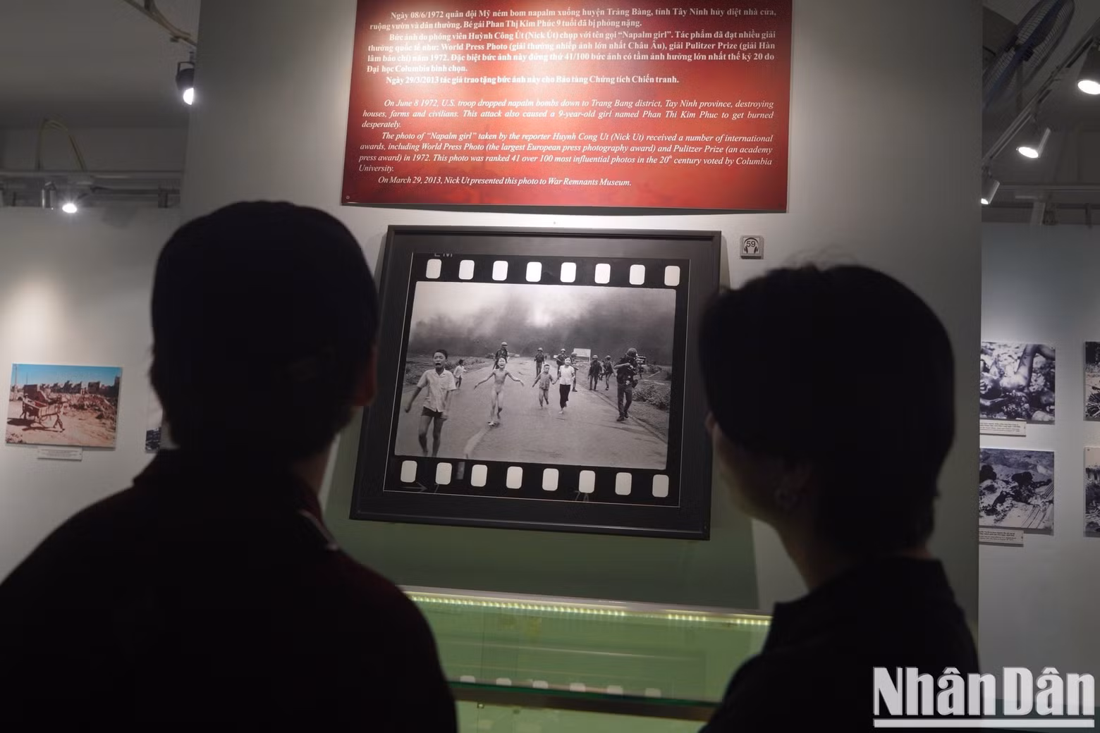 The Napalm Girl photo on display at the museum.