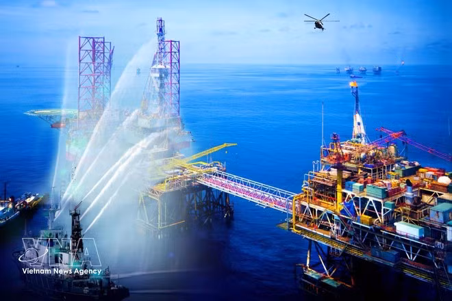 The central technological rig of a Viet Nam - Russia consortium (Photo: VNA)