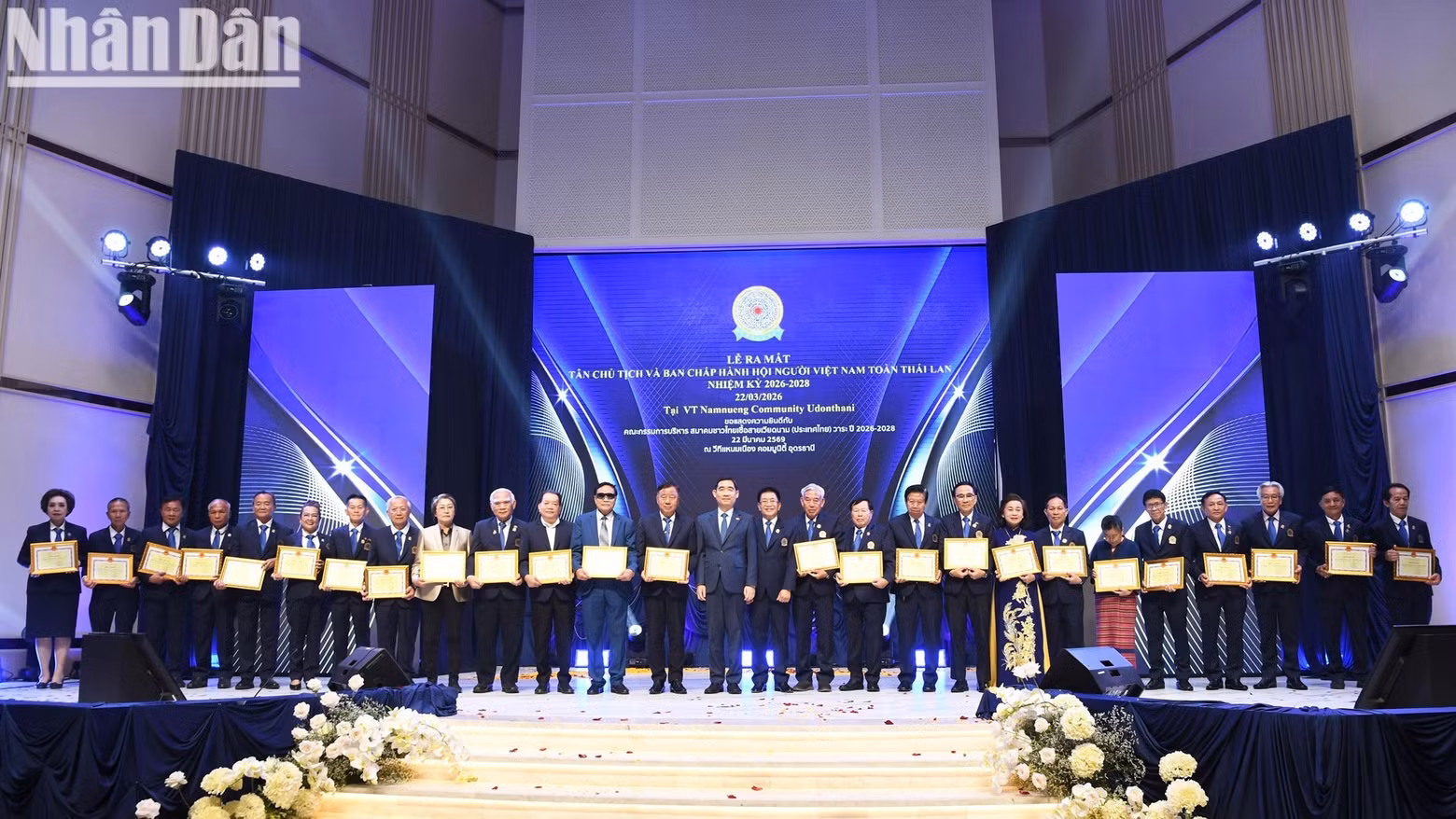 The inauguration ceremony of the new President and Executive Committee of the Association of Vietnamese in Thailand for the 2026–2028 term. (Photo: Minh Thang)