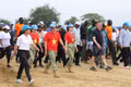Members of Viet Nam’s Engineering Team No. 5 actively participate in the peace walk organised by the United Nations Interim Security Force for Abyei. (Photo: THANG LE)