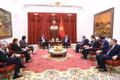 General Secretary of the Communist Party of Viet Nam (CPV) Central Committee and President To Lam (right) and Miguel Mejia, Secretary General of the United Left Movement (MIU) Party of the Dominican Republic at their meeting in Ha Noi on October 26 (Photo: NDO)