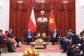 General Secretary of the Communist Party of Viet Nam Central Committee and President To Lam (right) and Polish Prime Minister Donald Tusk at their meeting in Ha Noi on October 26. (Photo: NDO)