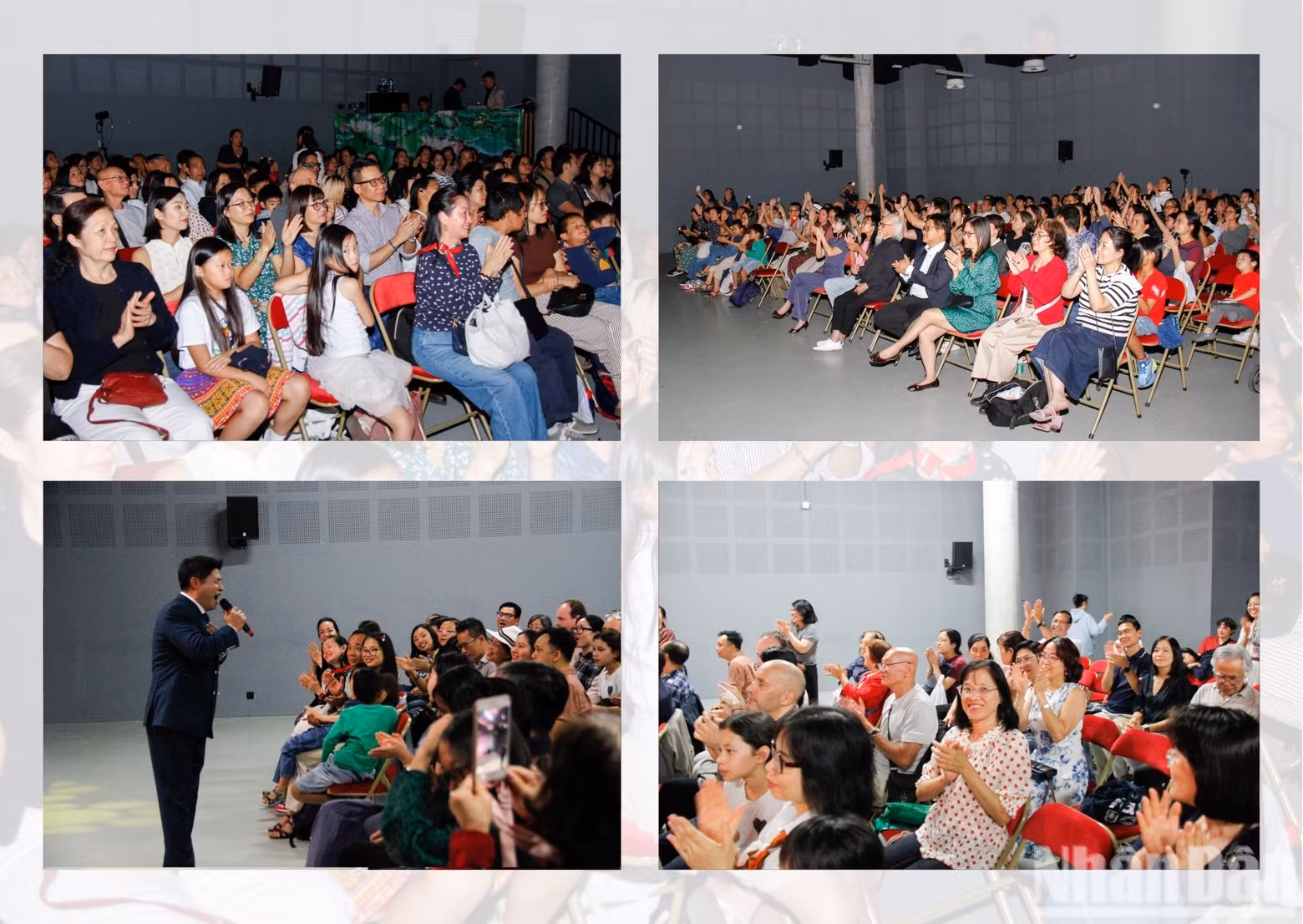 The audience enthusiastically respond to the outstanding artistic performances.