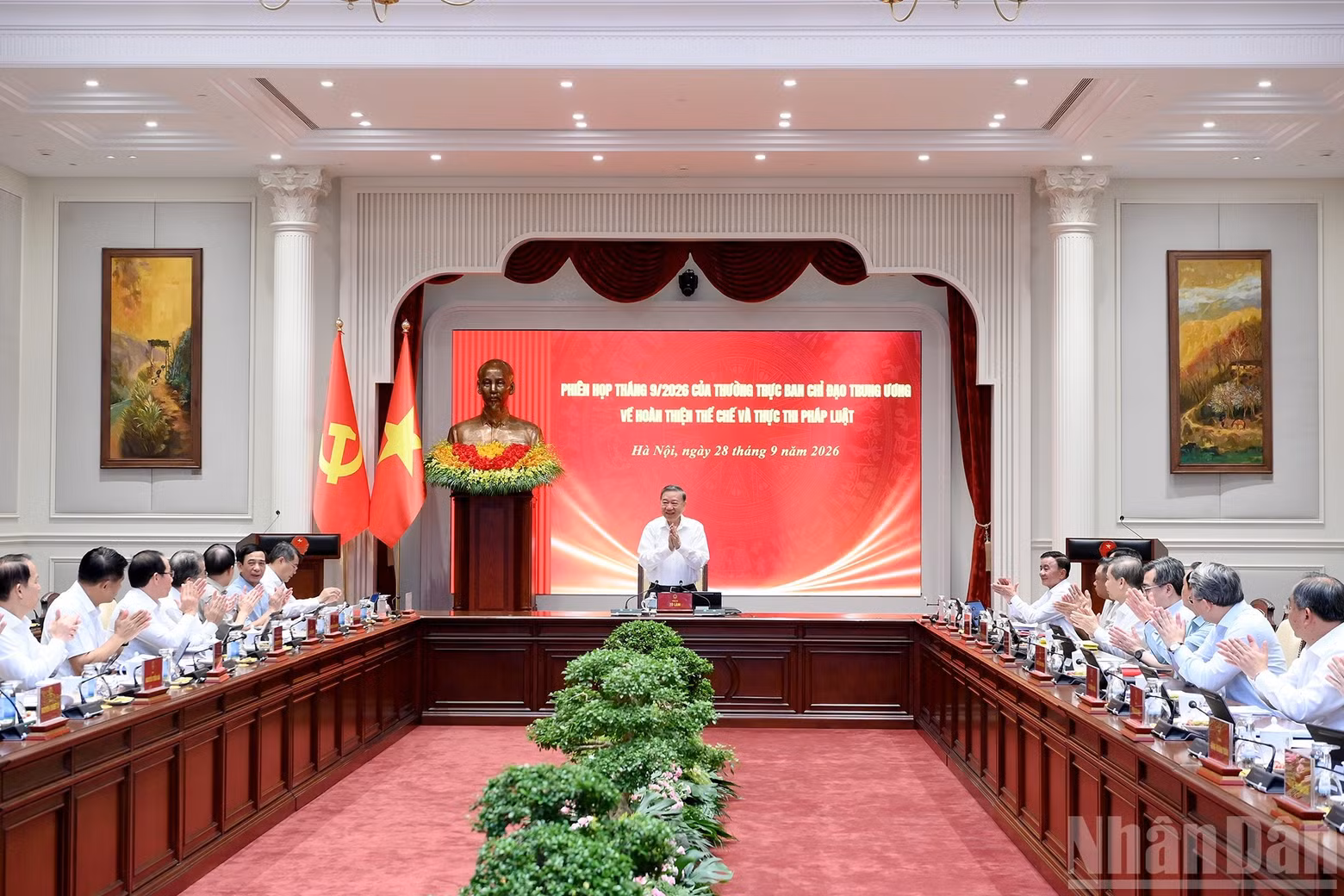 Party General Secretary and President To Lam chairs the September 2026 meeting of the Standing Board of the Central Steering Committee for Institutional Perfection and Law Enforcement.